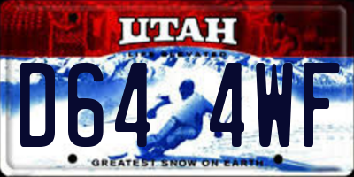 UT license plate D644WF
