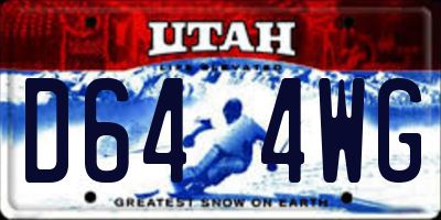 UT license plate D644WG