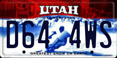 UT license plate D644WS