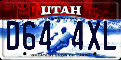 UT license plate D644XL