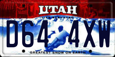 UT license plate D644XW