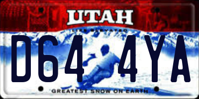 UT license plate D644YA