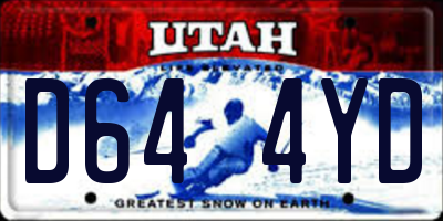UT license plate D644YD