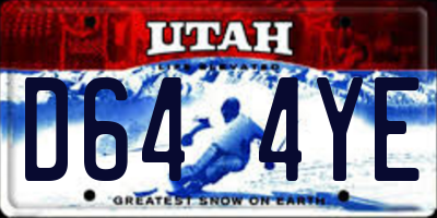 UT license plate D644YE
