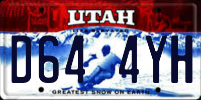 UT license plate D644YH