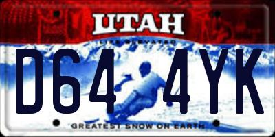 UT license plate D644YK