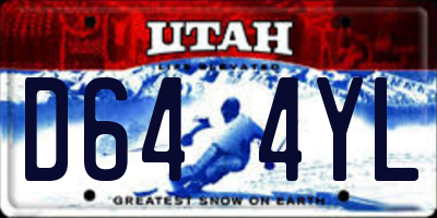 UT license plate D644YL