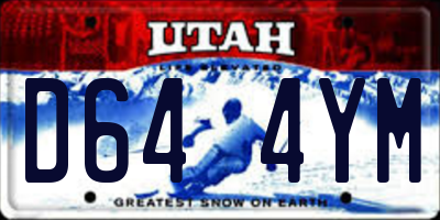 UT license plate D644YM