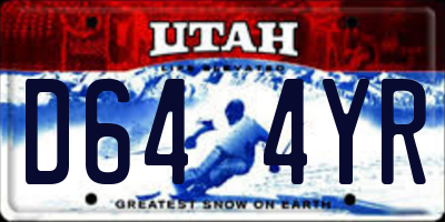 UT license plate D644YR