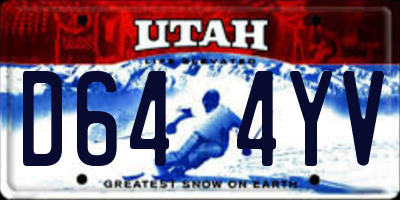 UT license plate D644YV