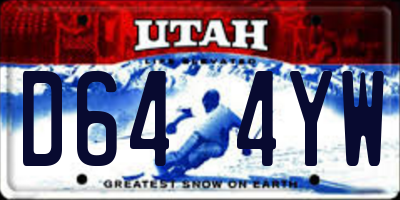 UT license plate D644YW