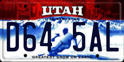 UT license plate D645AL