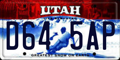 UT license plate D645AP
