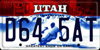 UT license plate D645AT