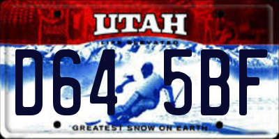 UT license plate D645BF
