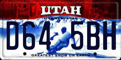 UT license plate D645BH