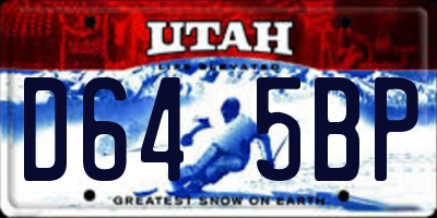 UT license plate D645BP