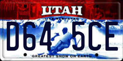 UT license plate D645CE