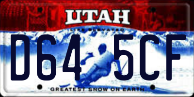 UT license plate D645CF