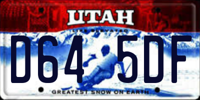 UT license plate D645DF