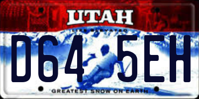 UT license plate D645EH