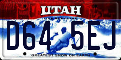 UT license plate D645EJ