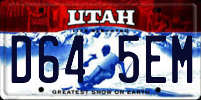 UT license plate D645EM