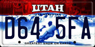 UT license plate D645FA