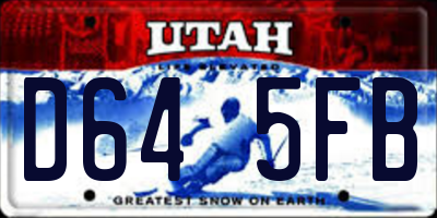 UT license plate D645FB
