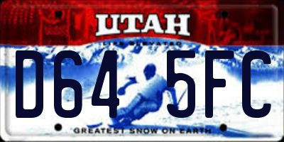 UT license plate D645FC