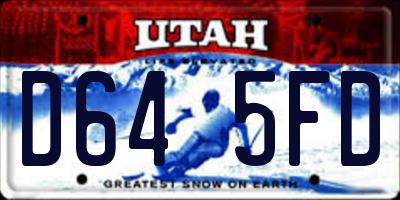UT license plate D645FD