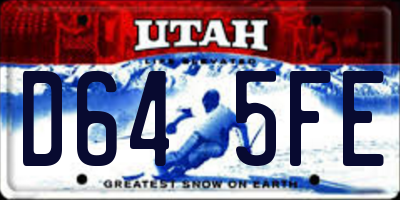 UT license plate D645FE