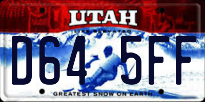 UT license plate D645FF