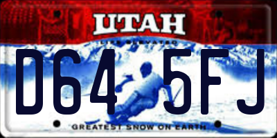 UT license plate D645FJ