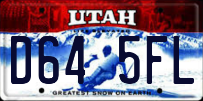 UT license plate D645FL