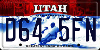 UT license plate D645FN