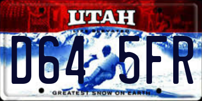 UT license plate D645FR