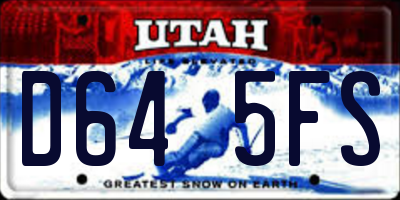UT license plate D645FS