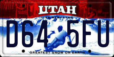 UT license plate D645FU