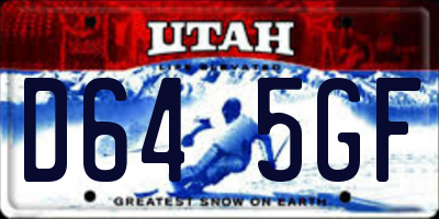 UT license plate D645GF