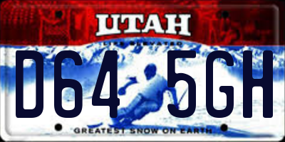 UT license plate D645GH
