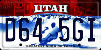 UT license plate D645GI