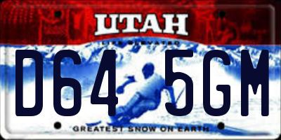 UT license plate D645GM