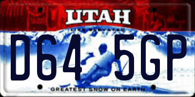 UT license plate D645GP