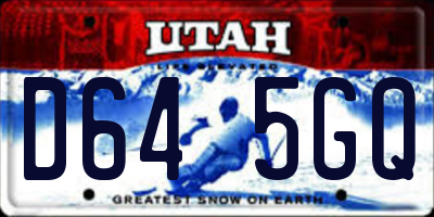 UT license plate D645GQ