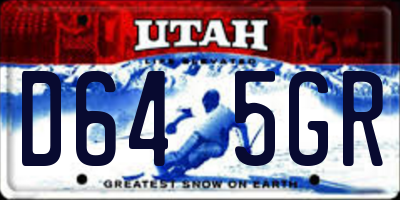 UT license plate D645GR
