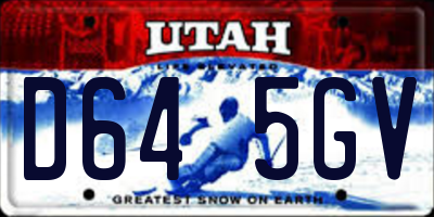 UT license plate D645GV