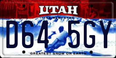 UT license plate D645GY