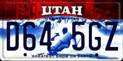 UT license plate D645GZ