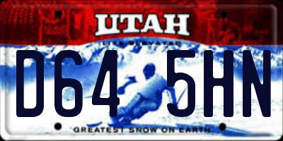 UT license plate D645HN